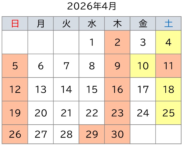 2026�N4���f�ÃJ�����_�[